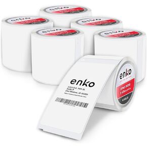 enKo [6 Rolls, 1800 Direct Thermal Labels] Yellow Compatible Colored for Dymo Labels 30256 - Stickers Label (2-5/16 x 4") Use with Dymo, Rollo Thermal Printer as Shipping & Mailing Labels