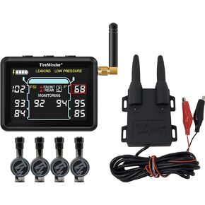 TireMinder i10 RV TPMS with 4 Flow Through Transmitters, Black