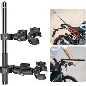 Motorcycle Bike Handlebar Double clamp Mount and 67"Invisible Selfie Stick for insta360/X3/X2/XONE/GO2/3 Action Camera