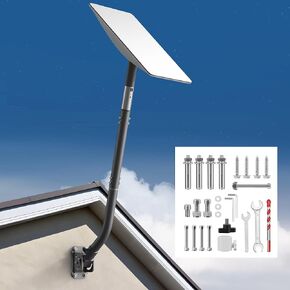 Starlink Mounting Kit, 40'' Starlink Wall Mount, Adjustable Starlink Pole Mount, Starlink Roof Mount, with Starlink Mount Adapter, Suit for Install Starlink Satellite Dish, Starlink Internet Kit