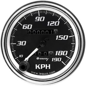 ايكوس 7079 3-3/8" عداد السرعة الميكانيكي KPH، كروم