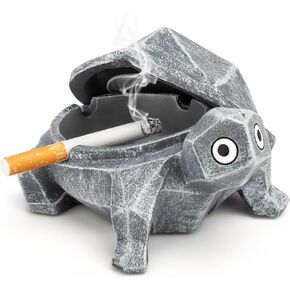 Ash Tray Outdoors/Indoors,Ashtray for Outside Patio、Porch Decor Home Cute Ashtray for Weed,Cool Turtle Ashtray with Lid Smell Proof, Resin Smokeless Ashtray for Cigarettes As Surprise Gift in Kuwait