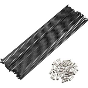 14G J Bend Bicycle Spokes with Nipples Bend Mountain Bike Spokes Stainless Steel Cycling Spokes 260mm, 36 Pieces