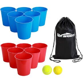 Giant Yard Pong Bucket Game,Throwing Bucket Toss Set for Beach,Pool,Family,Yard,BBQ,Lawn,Indoor,Outdoor Game - Ideal Gift Toy for Boys,Girls,Family,Kids