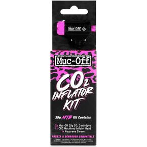 Muc-Off CO2 Inflator Kit, MTB - Presta and Shrader Compatible CO2 Bike Pump - Bike Tire Inflator with CO2 Cartridges for Mountain Bikes