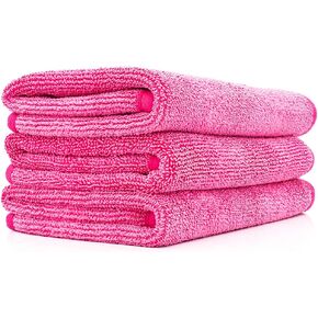 The Rag Company - Premium FTW - 70/30 Blend Microfiber Cleaning Towels for Glass, Windows, Mirrors, Polished Surfaces - Streak-Free - Scratchless, 16" x16' Light Blue (3-Pack)