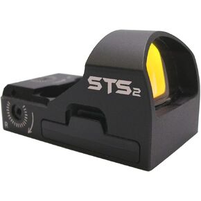 C-MORE Systems Micro Red Dot Sight STS2B, 1x Magnification, Made of Aircraft Grade Aluminum, Adjusts for Wind & Elevation, Ultra Bright, All Weather, Waterproof, Lightweight, Matte Black