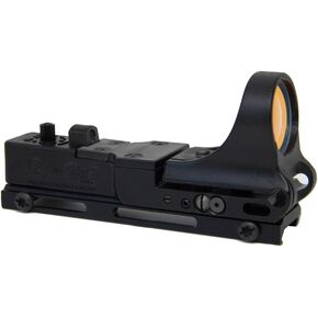 C-MORE Systems Railway Red Dot Sight, Standard Intensity Switch, 12 MOA, 1x Magnification, Made of Polymer, Ultra Bright, All Weather, Waterproof, Lightweight, Black