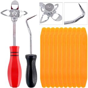 12 Piece Windshield Installation Tools kit, 10 Piece Stick Setting Tool, 1 Piece Offset Windshield Installing Tool, 1 Piece Cotter Pin Puller for Installing Windshield Gaskets, Trim and Strips