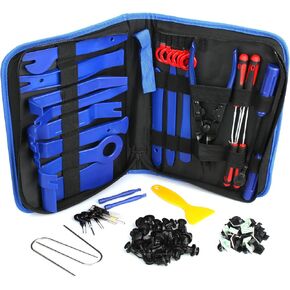 Trim Removal Tool, 120Pcs Car Panel Door Audio Removal Tool Kit, Auto Clip Pliers Fastener Remover Pry Tool Set with Storage Bag