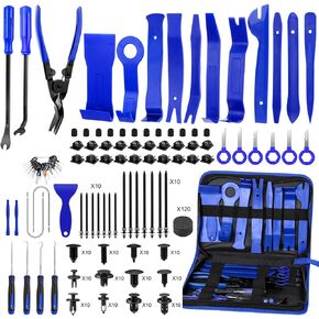 JNLK 352pcs Trim Removal Tool, Pry Tool, Door Panel Removal Tool Kit, Clip Tool, Fasteners Removal Tool with Car Retainer Body Clips Set, Blue