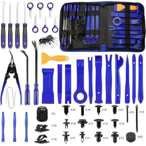 Metal Trim Removal Tool 17 PCS Automotive Tools Car Pry Tool Kit Auto Removal Set for Panel Door Window Tools Kit with Storage Bag Gloves (Part 1)