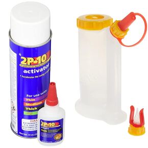 FastCap 2P-10 Super Glue Adhesive 2.25 oz Thick + 12 oz Activator Combo Pack