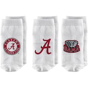 Strideline NCAA Infant Baby Socks-3 Pack-White