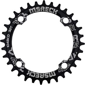 Round Oval Chainring 104 BCD 32T 34T 36T 38T 40T 42T 44T 46T 48T 50T 52T Narrow Wide Single Chain Ring for Road Bikes, Mountain Bikes, BMX MTB Bike