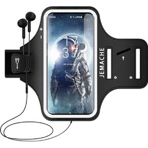 Galaxy S24 Ultra, S23 Ultra, S22 Ultra Armband, JEMACHE Gym Workouts Running Phone Arm Band for Samsung Galaxy S21/S22/S23/S24 Ultra (5G), Note 20 Fits Otterbox Defender Case