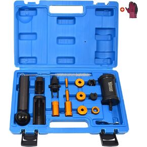 Fuel Injector Puller Removal Installer Kit, Compatible with Audi VW 1.4 1.6 1.8 2.0 2.7 3.0 3.2 3.6 V6 4.2 V8 FSI TSI, with Carrying Case & Gloves