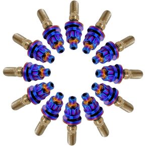 M8/M10 Titanium Exhaust Manifold Stud Kit Burnt Blue/Original/Red GR5 Titanium Bolt Kit 12 PCS/Set (M8x1.25x45mm, Original)