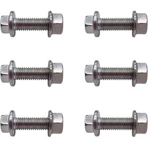 Bolts For Exhaust，Exhaust Flange Bolts，Exhaust Manifold Bolt Kit， Flanged Hex Head Bolts, stainless steel exhaust flange nuts and bolts，M10X1.5-35mm 6-Pack