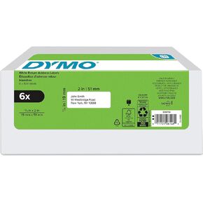 DYMO Authentic LW Return Address Labels, DYMO Labels for LabelWriter Label Printers, White, 3/4" x 2", 1 Roll of 500