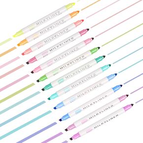 Pastel Highlighters Set, 24 Unique Retro Colors, Highlighters Assorted Colors, Quick Dry Dual tip and Fine Tip No Bleed Highlighter Markers for Bible Journals Planners Books Notes