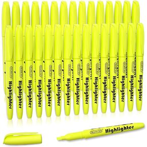 Shuttle Art 144 Pack Highlighters, Yellow Highlighter Pen Bulk with Versatile Chisel Tip Dry-Quickly Non-Toxic Highlighter Markers for Adults Kids Highlighting in Home School Office
