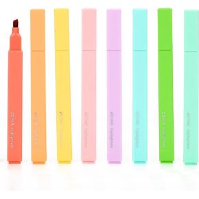 ZEYAR Aesthetic Cute Highlighter Pens, Cream colors, Chisel Tip, Water Based, Quick Dry, No Bleed for bible, four seasons color series (8 Spring Colors)