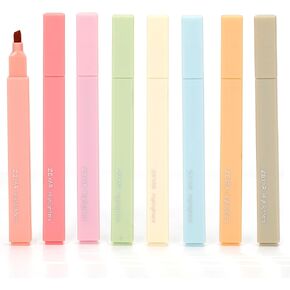 ZEYAR Aesthetic Cute Highlighter Pens, Cream colors, Chisel Tip, Water Based, Quick Dry, No Bleed for bible, four seasons color series (8 Spring Colors) in Kuwait