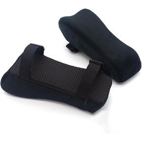 وسادات ذراع من الصوف مريحة للغاية - تخفف من آلام الأذرع للمكتب والألعاب والدراسة - وسادة ناعمة سوداء لمساند ذراع كرسي المكتب - رمادي in Kuwait