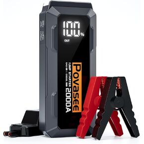 Jump Starter 5000A Peak Car Battery Jump Starter, 12V Jump Start Battery Pack up to All Gas or 10L Diesel Engine Battery Jump Box with 3" LCD Display Power Bank/Dual Output/LED Light
