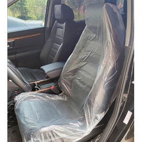 awagas 100PCS Ultra-Thick 20g Disposable Plastic Car Seat Covers Universal Clear Vehicle Seat Protector Car Chair Covers Mechanic Valet Roll Anti-Dirty Dustproof Disposable Car Seat Cover