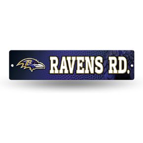 Rico Industries NFL Baltimore Ravens 16-Inch Plastic Street Sign Décor
