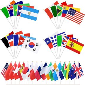 200 Countries Hand Held Flags on Stick,Small Mini International World Country Flags 5x8 Inch, World Countries On Every Continent Flag, School Sports Clubs, Decorations for Parades World Cup