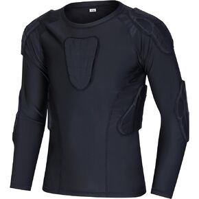 Jellybro Boys Padded Compression Shirt Youth Protective Long Sleeve Shirt