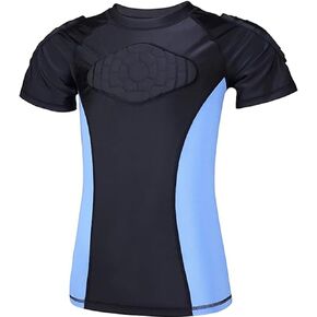 Youth Football Padded Shirt Chest Rib Protector Kids Boy Girls Protective Shirt for Football Baseball Softball