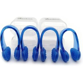 Set of 4 Waterproof Swimming Nose Clips for Adults Kids Age 8+ Nose Plugs for Diving Swimming and Other Water Sports (Black)