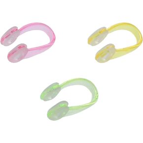 3 Pcs Nose Clips for Swimming Kids Cute Silicone Plastic Waterproof Clear Colorful Nose Plugs Protector for Adults Training Water Sports Outdoor Activities Pool Accessories
