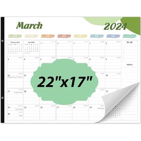 Calendar 2024, Desk Calendar 2024 Large 22x17,18 Months Desktop Calendar, From January 2024 to June 2025 with To Do & Notes, Holiday & Julian Date for Home, School & Office
