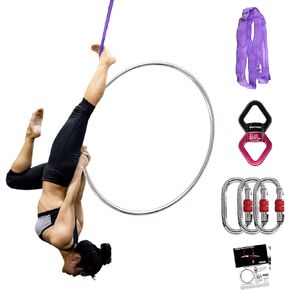 PRIOR FITNESS Aerial Lyra Hoop Set for Adults Suspension Professional Ring Fitness Stainless Steel Single Point Aerial Hoop Equipment Kit(Tube Dia:25mm and 32mm)
