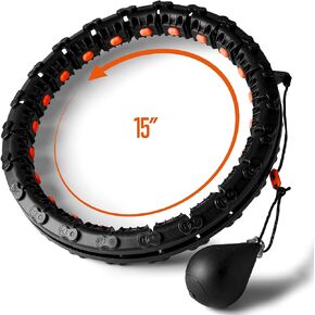 SQUATZ Exercise Hula Hoop for Adults Weight Loss - Weighted Hula Hoop for Workout, Adjustable & Detachable Weighted Hula-Hoop