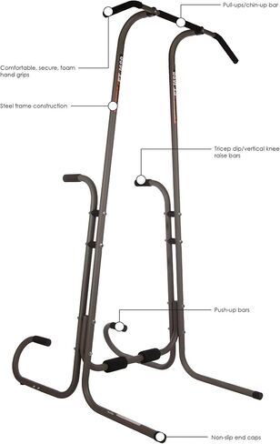 Stamina Power Tower - Dip Bar Pull Up Bar Station with Smart Workout App - Dip Bars for Home Workout - Up to 250 lbs Weight Capacity in Kuwait