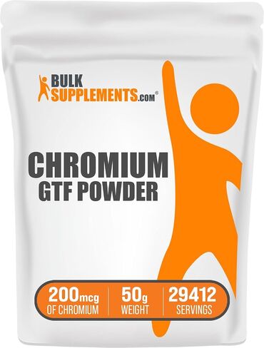 BulkSupplements.com مسحوق الكروم GTF، كروم بولينيكوتينات - مسحوق الكروم GTF لدعم العضلات والمزاج، مكملات الكروم، خالية من الخميرة، 1000 ميكروجرام من الكروم، 250 جم (8.8 أونصة) in Saudi Arabia