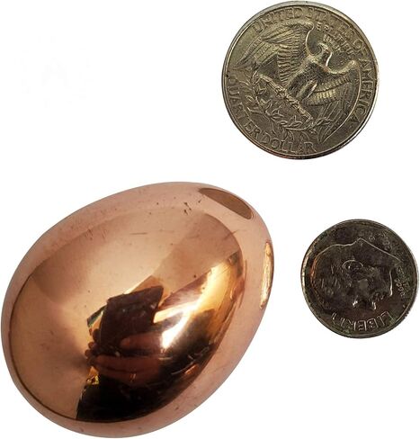 Introducing Pure Solid Copper Egg Multi Purpose Curio Paper Weight Fidget Toy American Ayurveda (Solid Pure Copper, 1.5x2 Inch AMZ) in Saudi Arabia