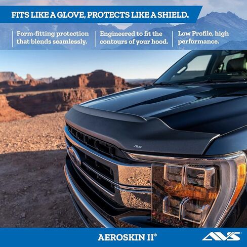 Auto Ventshade [AVS] Aeroskin II Hood Protector | Fits 2023-2024 Ford F-250, F-350, F-450 Super Duty, Low Profile/Flush - Textured Black | 436235 in Saudi Arabia