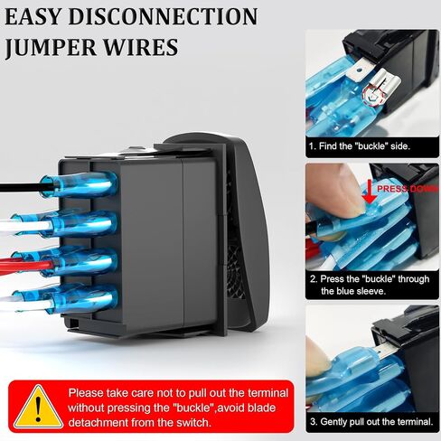 Rocker Switch ON Off ON Dual Push Switch DPDT 7Pin 12V 24V Switch Jumper Wires Winch Pump Switch for Cars Trucks Caravans Boats RV SUV ATV UTV (NAV/Anchor) in Saudi Arabia