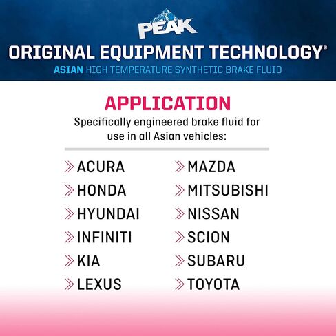 PEAK OET سائل الفرامل الاصطناعي ذو درجة الحرارة العالية للمركبات الآسيوية، 12 أونصة. in Saudi Arabia