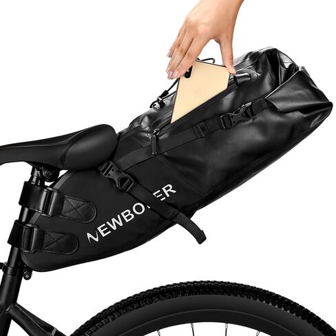 Bike Saddle Bag Large - Waterproof Bike Storage Bag 13L Reflective Bikepacking Bag, Bike Seat Bag for Mountain Road Bike Travel in Kuwait