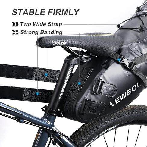 Bike Saddle Bag Large - Waterproof Bike Storage Bag 13L Reflective Bikepacking Bag, Bike Seat Bag for Mountain Road Bike Travel in Kuwait