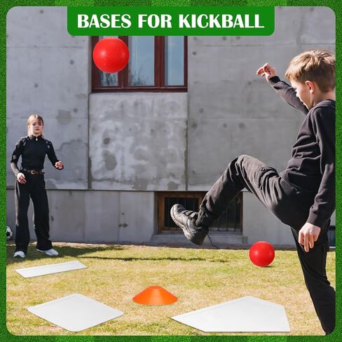 مجموعة Jenaai 12 قطعة من كرات البيسبول مع قواعد رمي قواعد البيسبول مع لوحة منزلية وقواعد مطاطية للإبريق لممارسة البيسبول مناسبة للملعب والفناء الخلفي ومضخة هواء ومخاريط خط كريهة in Kuwait