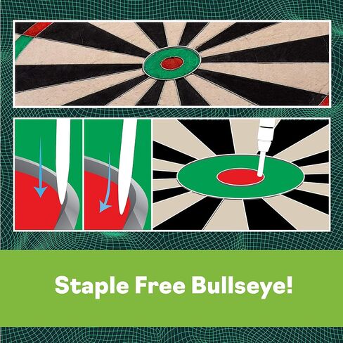 Viper League Regulation Bristle Steel Tip Dartboard Set with Staple-Free Bullseye, Galvanized Metal Thin Radial Spider Wire; High-Grade Compressed Sisal Board with Rotating Number Ring Extending Life in Saudi Arabia